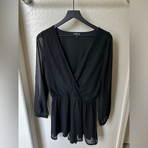 Express Black Long Sleeve Romper
